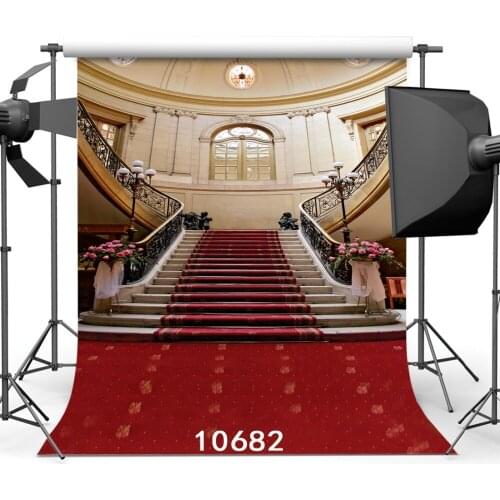 Great Hall Red Carpet Downstair Photography Backdrops for Photo Booth Vinyl Customized Photo Studio Background Photocall