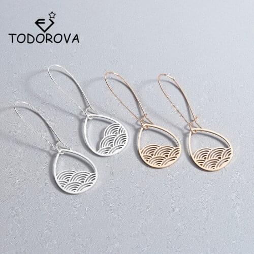 Todorova Vintage Boho Hollow Metal Teardrop Cloud Hanging Dangle Drop Earrings for Women Female Party Jewelry Accessories