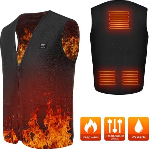 Winter Warm Roeam Heated Vest USB Electric Heating Vest Outdoor Waistcoat Heated Clothing Camping Equipment for Men and Women