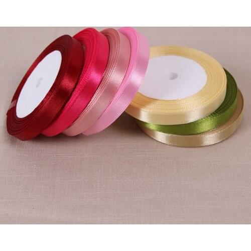 A Roll 1CM Width 25 Yards Polyester Ribbon Chrismas Wedding Decoration Wrap Satin Fabric Ribbons DIY Material Hair Accessories