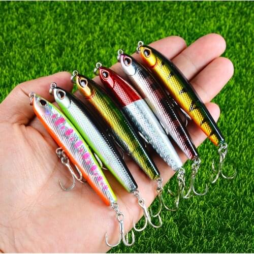 1Pcs Stick Pencil Lure 75mm 9g Stickbait Sinking Wobbler 6# Quality Hooks Hard Plastic Fishing Tackle