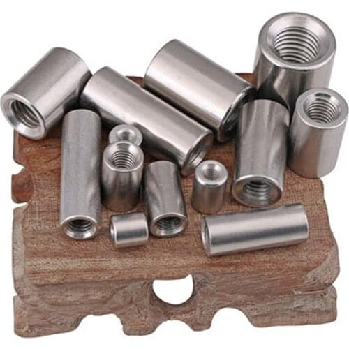 1pcs M10 304 welding nut stainless steel long round connecting nuts cylindrical screw connector