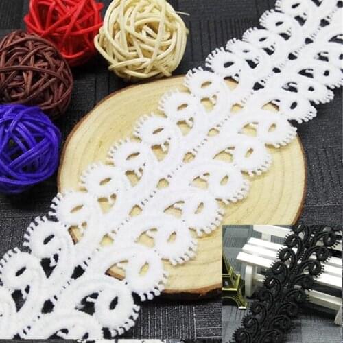1 Yard Eyelash L ace Trim Wavy Milk Fiber Water Soluble Applique Trimmings Wedding Dress Clothes Hat DIY Sewing Craft