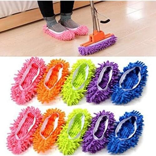 2pcs/set Mopping Shoe Cover Washable Reusable Cleaning Microfiber Shoe Cover Dirt Hair Cleaning Dust Removal Bathroom Kitchen