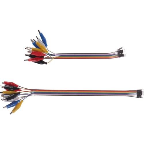 1set Double-end Alligator Clip jump Wire Male Female Crocodile Clip Test Lead Jumper Wire Line Cable for DIY Connection