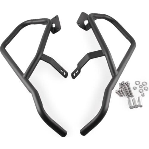 2x Black Steel Motorcycle Front Engine Highway Crash Bar Protector For BMW K1600GTL 2011 2012 2013 2014 / K1600 GTL 11 12 13 14