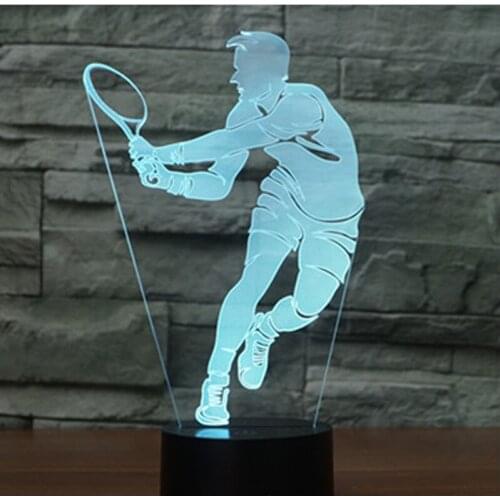 3D LED Night Light Play Tennis Come with 7 Colors Light for Home Decoration Lamp Amazing Visualization Optical Illusion Awesome