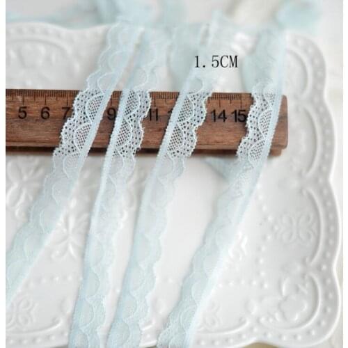 5 Meters 1.5cm Width Free Shipping High Quality Elastic Lace Trim Lace Material for DIY Wedding Dress