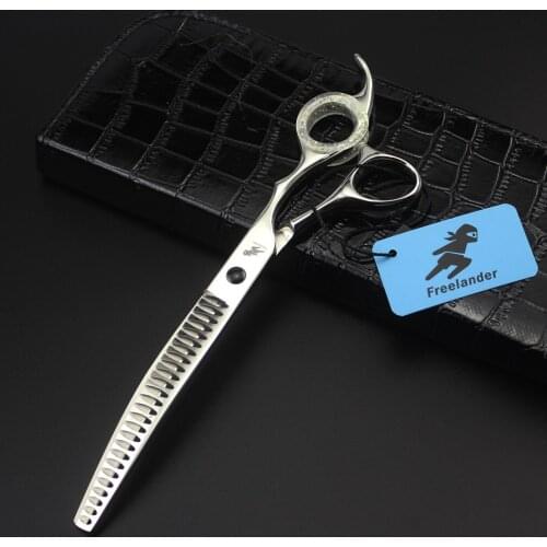 7.5INCH big teeth curved Pet Dog Scissors Thinning Scissors with Scissors Bag
