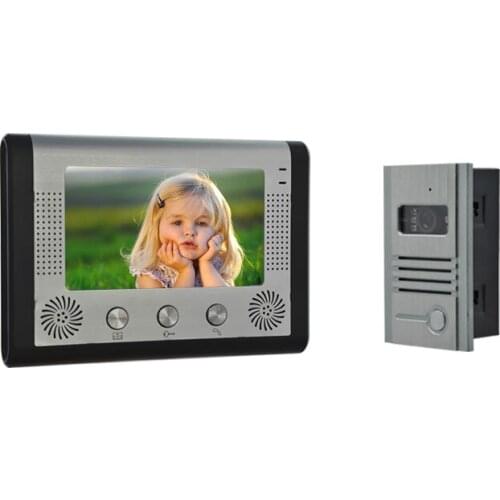 7 Inch Big LCD Monitor IR Night Vision Wired Intercom Video Door Phone