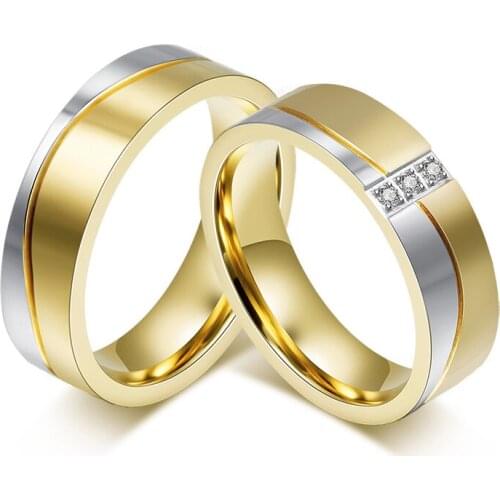 14k gold filled jewelry ring wedding band engagement Lovers Alliance anniversary stainless steel couple ring marriage