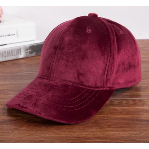 Velvet Winter Baseball Cap For Women Solid Pleuche Warm Snapback Hat Cap Plain Hip Hop Sports Cap Adjustable Trucker Hat Bone