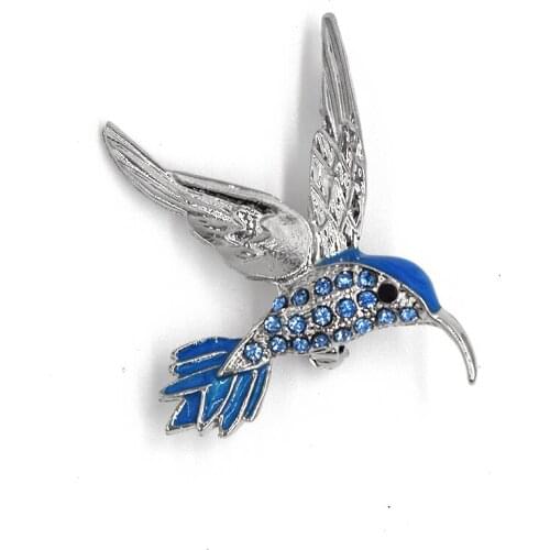 Blue Rhinestone Enamel HummingBird Pin brooches C099 B