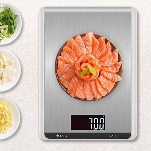 Digital Kitchen Scales LCD Backlight Display Stainless Steel Electronic Food Weight Balance Scales For Kitchen Cooking 5/10Kg/1g