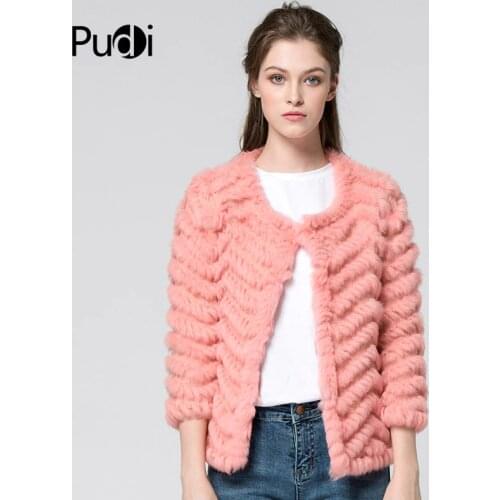 CR003 New Autumn Women Candy Color Real Rabbit Fur Coat Vest The Kintted Free Shipping Black 5colors