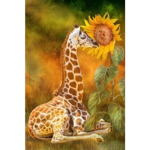 GLymg 5D Diamond Painting Sunflower And Giraffe Craft Bright Diy Diamond Embroidery Rhinestones Embroidery Wall Arts Decor