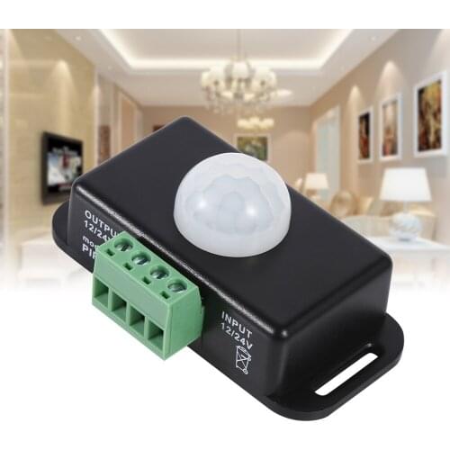 DC 12V/24V Body Security Infrared PIR Motion Sensor Detector Switch Suitable For Incandescent Lamp LED Lamp Energy-Saving Lamps