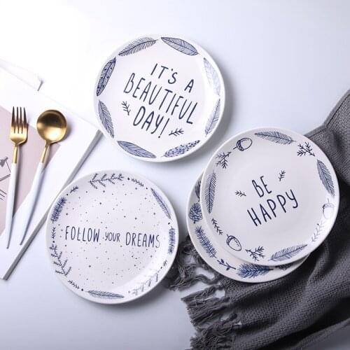 Ceramic Plate bone china dishes plates sets Hotel Ceramic Western Plate Household Dish Bowl Dish & Plate Gift Tableware Set