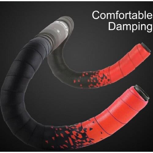 2Pcs High-Elastic Faux Leather Bicycle Handlebar Straps Skidproof Breathable Shock-Absorbing Road Bicycle Handlebar Tapes Strap