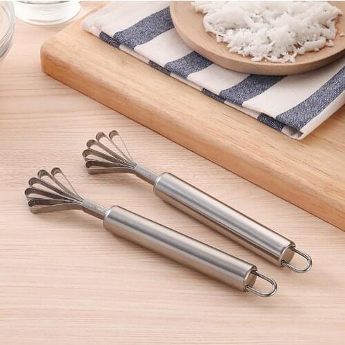 Multifunctional Coconut Meat Slicer Easy to Use Stainless Steel Fish Scale Scraper Removal Knife Fruit Vegetable Grater Tool