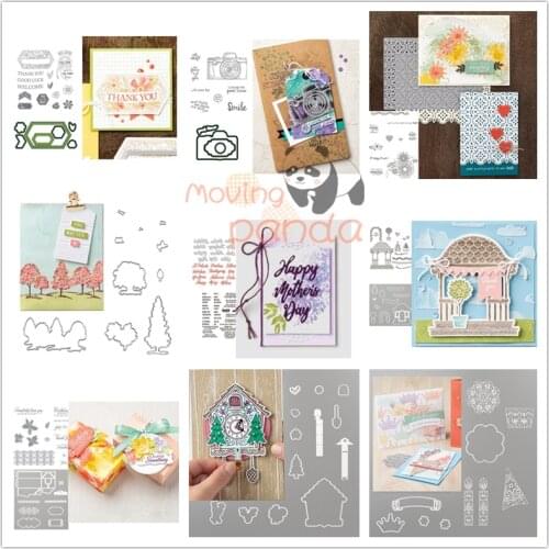 Lace Landscape Metal Cutting Die And Stamp Set For DIY Scrapbooking Album Christmas Card Paper Craft Handmade Stencil