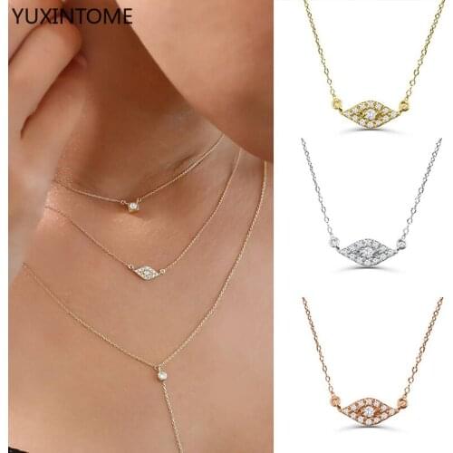 925 Sterling Silver Chain Pendants Necklace for Women Simple Geometry Crystal Necklace Fashion Jewelry Gift Bijoux Collier