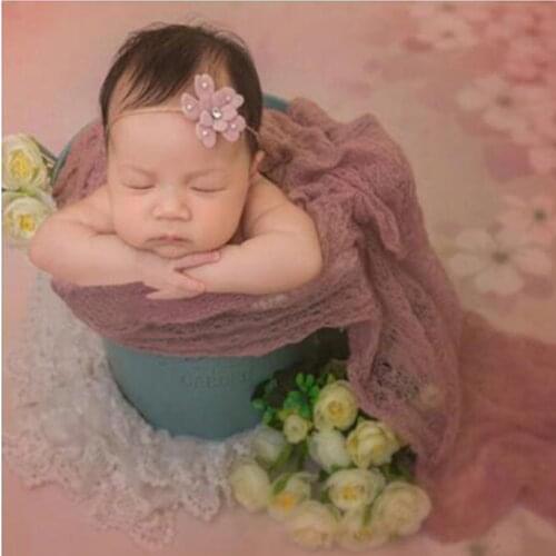 150x40cm Stretch Soft Knitted Mohair Wraps for Newborn Baby Photography Props Infant Photo Shoot Accessories