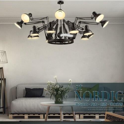Pendant light Vintage clothing store office bar restaurant industry creative pendant lamp personality spider telescopic Iron