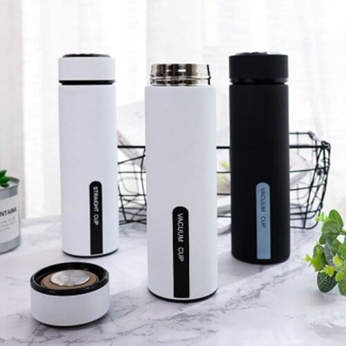 Simple Business Thermo Bottle Black White Classic Vacuum Thermos Couple Creative 304 Steel Tea Leak Cup Car Travel Coffee Mug