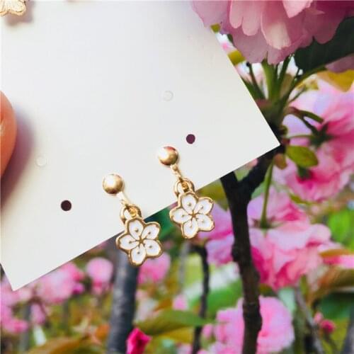 Cherry Blossoms Earrings No Hole Ear Clips Romantic Sakura Clip On Earring Without Piercing Minimalist Earrings Jewelry CE454