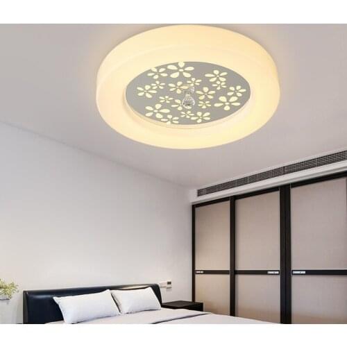 Modern simplified circular Ceiling Lights warm led master bedroom crystal ceiling lamp restaurant room balcony aisle ZA922628