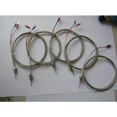 Thermocouple with compensating cable , two wire system , SS braid cable, fast delivery 0-1000C