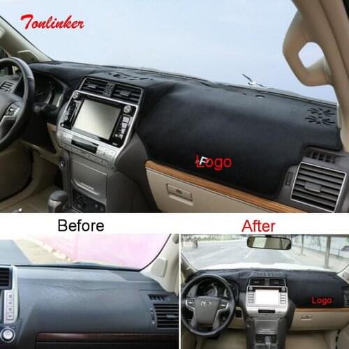 Tonlinker Interior Dashboard Anti-Dirty Pad Cover Sticker For Toyota Prado 2010-20 Car styling 1 PCS Polyester Cover Stickers