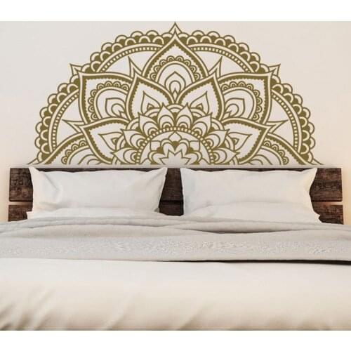 Mandala Wall Decal Bedroom Bed Head Ornament Half Mandala Car Window Vinyl Stickers Yoga Indian Hippie Style Interior Decor E715