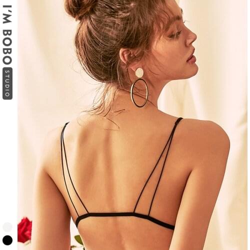 IMBOBO front close bra woman cotton brief comfortable ladies black thin micro-shoulder strap female underwear triangle cup bras