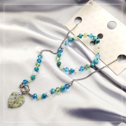 Simple Temperament Versatile Trend Fashion Glass Crystal Light Luxury Sweater Chain Short Womens Necklace