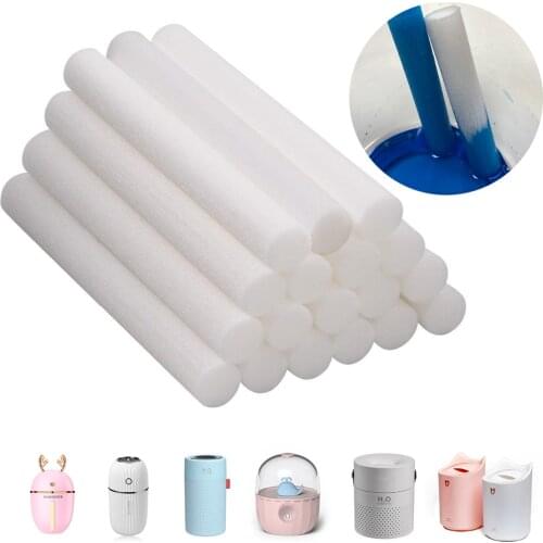 10PCS 8mm * 195mm Air Humidifier Cotton Swabs Filter Sticks Aroma Essential Oil Diffuser Replace Absorbent Sponge Core Rod