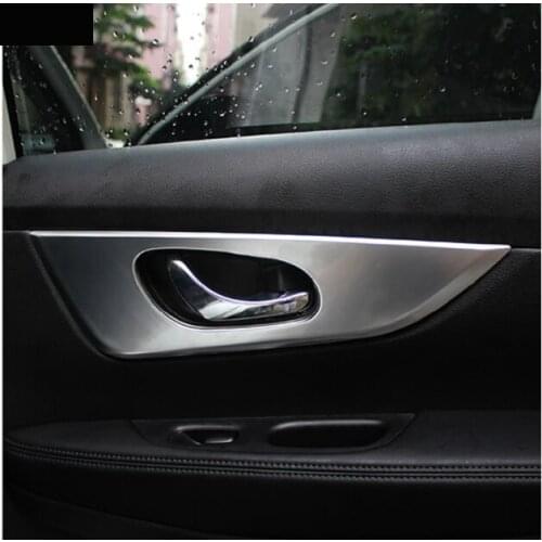 FIT FOR Nissan QASHQAI J11 2014 2015 2016 CHROME INTERIOR INNER DOOR HANDLE CATCH COVER TRIM SURROUND FRAME GARNISH 4PCS