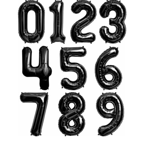 40 Inch Jumbo Black Number Foil Balloons Digit Helium Balloon Birthday Party Decorations Wedding Ballon Halloween Decor Supplies