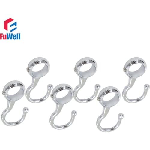6pcs Zinc Alloy Pipe Hooks for 15mm Dia. Tube Hanger Kitchen Cabinet Clothes Organizer Holds Coat Waterproof Hook