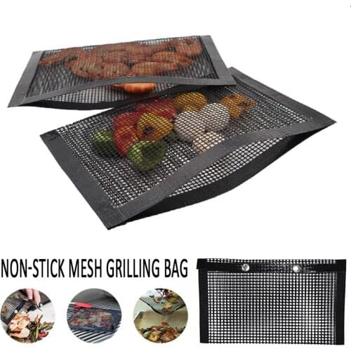 Non-Stick BBQ Mesh Grilling Bag Outdoor Picnic Tool Reusable and Easy to Clean Bake Bag Kitchen Tools