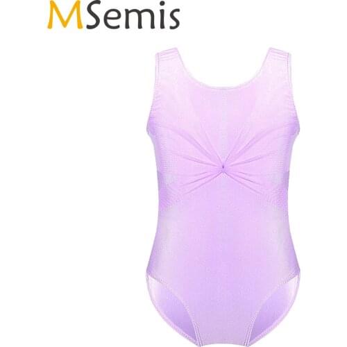 MSemis Wholesale New Professional Girls Ballet Leotard Sleeveless Lovely Dance Wear Toddler Kids Cotton Mesh Gymnastics Leotard