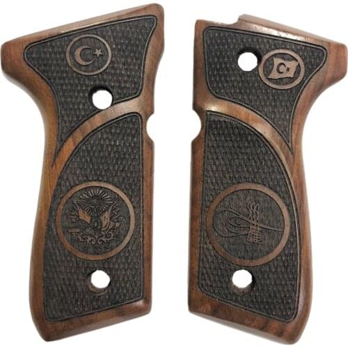 Beretta F92 Yavuz 16 the Moon the stars Ottoman Tuğra and Starboard Model Laser Cutting Wooden Grip