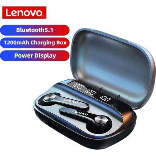 Lenovo Wireless Earphone QT81 Bluetooth Headphones Touch Button Stereo Earbuds With Mic TWS Headsets with 1200mAh Charging Case
