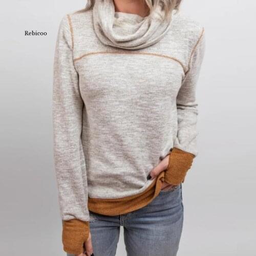 Autumn Turtleneck Blouse Sweatshirt Women 2021 Spring Solid Long Sleeve Harajuku Tops Shirt Lady Loose Blusa Pullover Streetwear