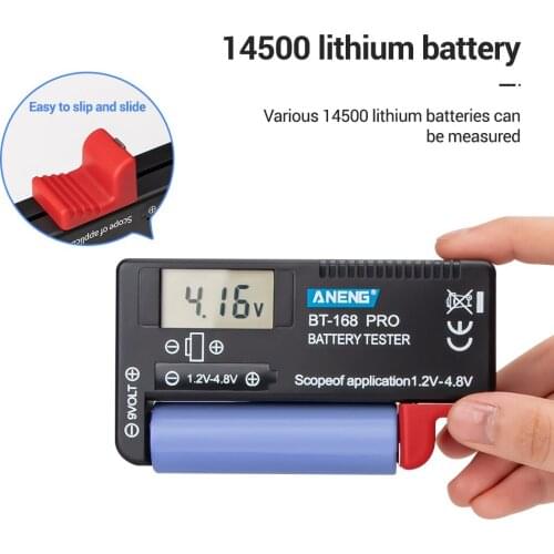 BT-168 PRO Battery Tester Digital-display Type Tester Battery Checker Battery Capacity Diagnostic Tool Universal Tester Checking