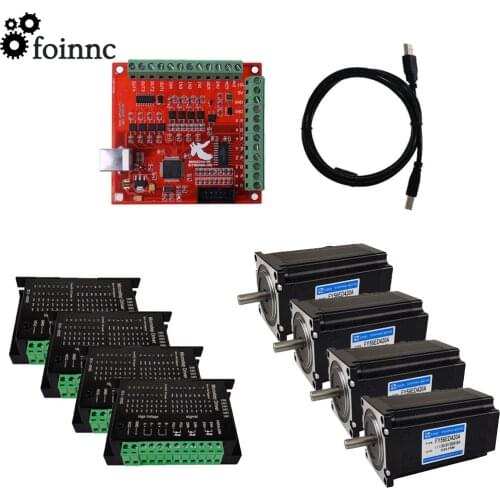 CNC kit 4-axis Mach3 motion control system TB6600 stepper driver 3nm Nema 23/57 stepper motor high torque cnc controller