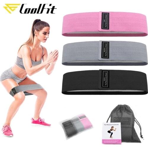 CoolFit Resistance Bands Elastic Fabric Rubber Booty Bands Set Non-slip Circle Loop Workout Band for Butt Legs Thigh Hip Trainer