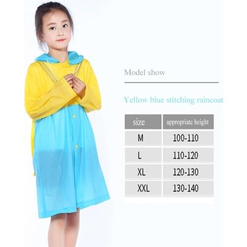 Childrens Raincoat Boys Girls School bags Waterproof Hooded Waterproof Suit Impermeable Poncho Baby Raincoat Outdoor Rain Coat