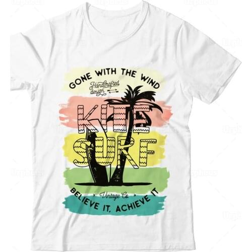 100% CottonKitesurfing T Shirt Vintage Style Extreme Sport Kite Surf Cool Shirt Top Tees